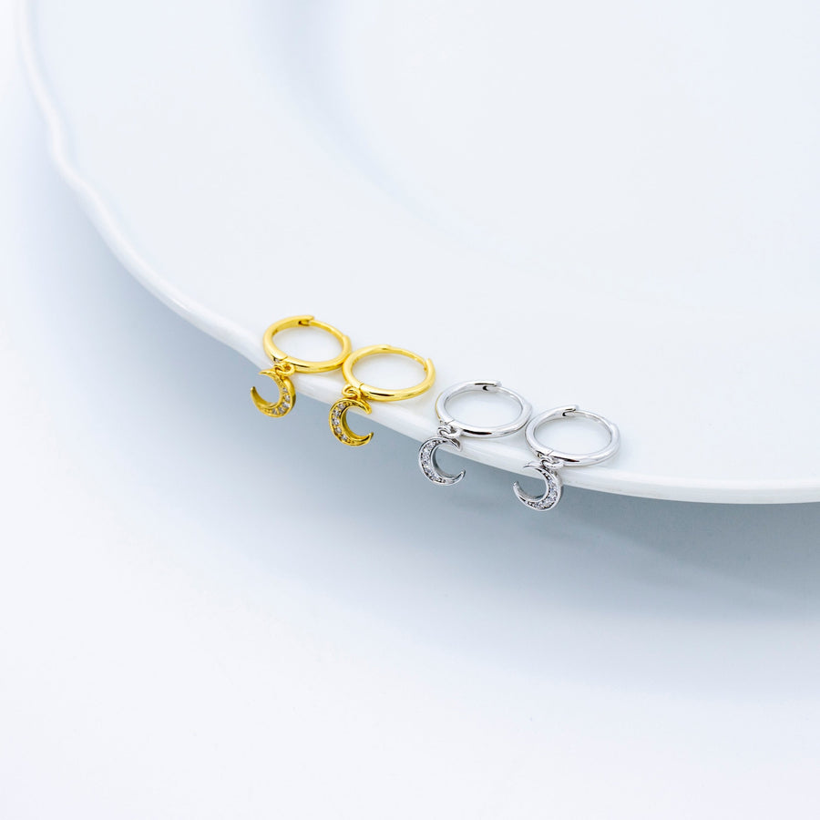 'Piper' silver hoop earrings with pendant made of 925 sterling silver