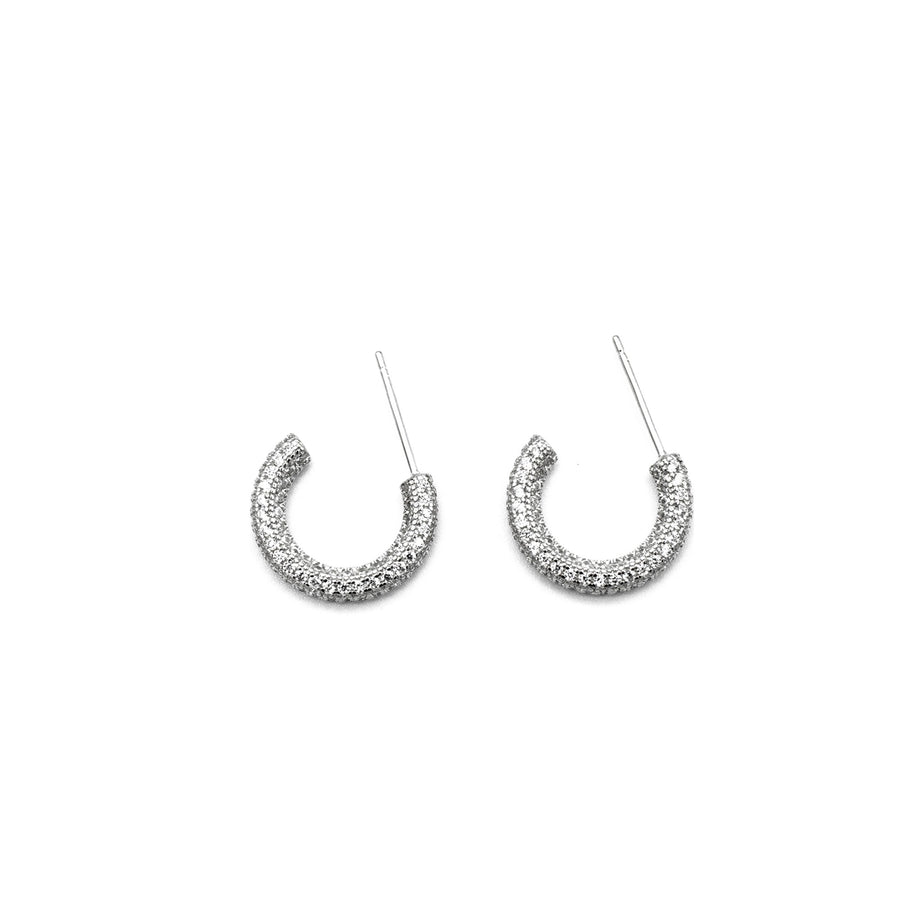 'Mouka' silver hoop earrings Hoops Huggies made of 925 sterling silver