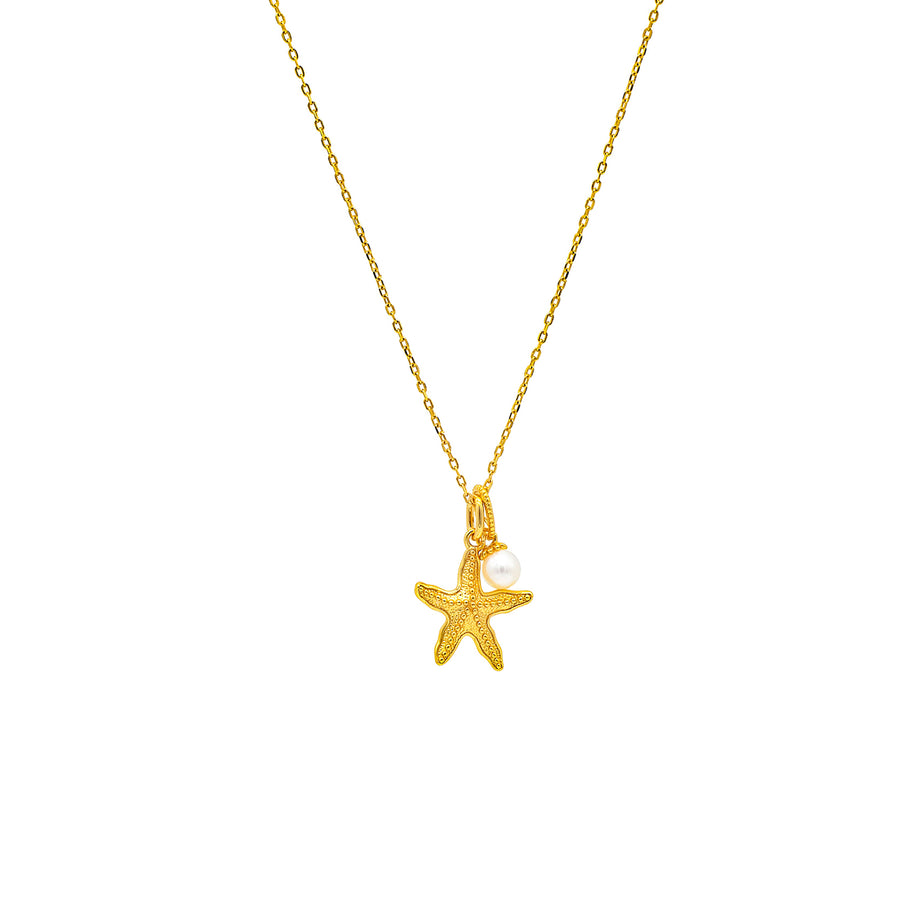 'Mbali' gold starfish necklace made of 925 sterling silver