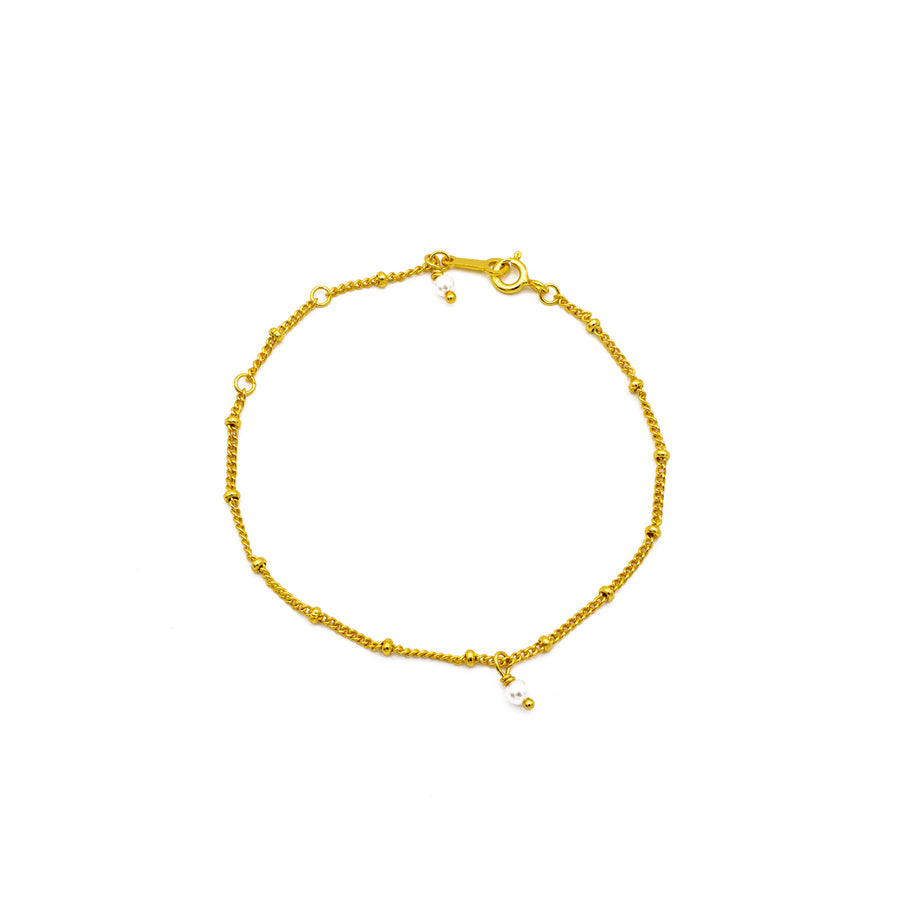 'Anahi' gold bracelet with beads made of 925 sterling silver