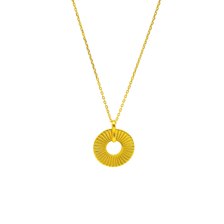 'Carly' gold necklace with coin pendant made of 925 sterling silver