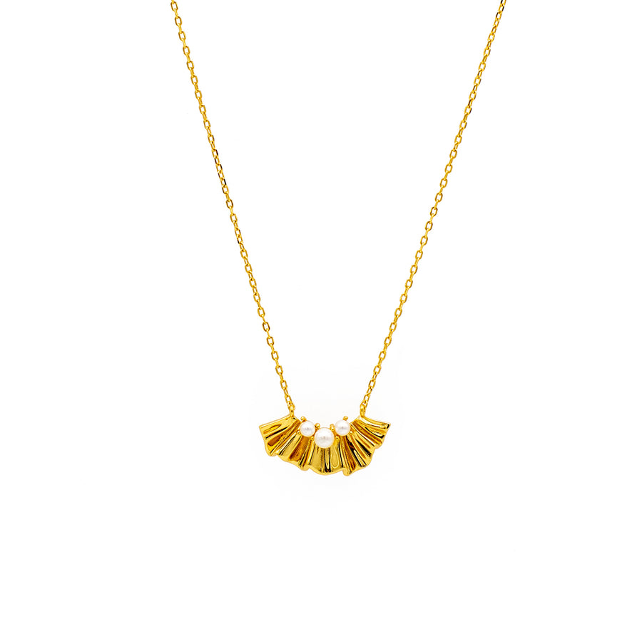 'Quadda' gold necklace with 925 sterling silver pendant