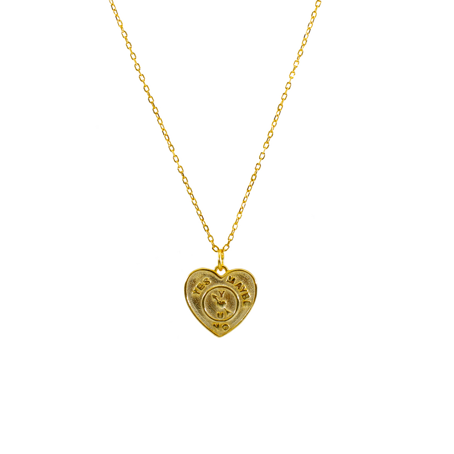 'Mildred' gold necklace with heart pendant made of 925 sterling silver