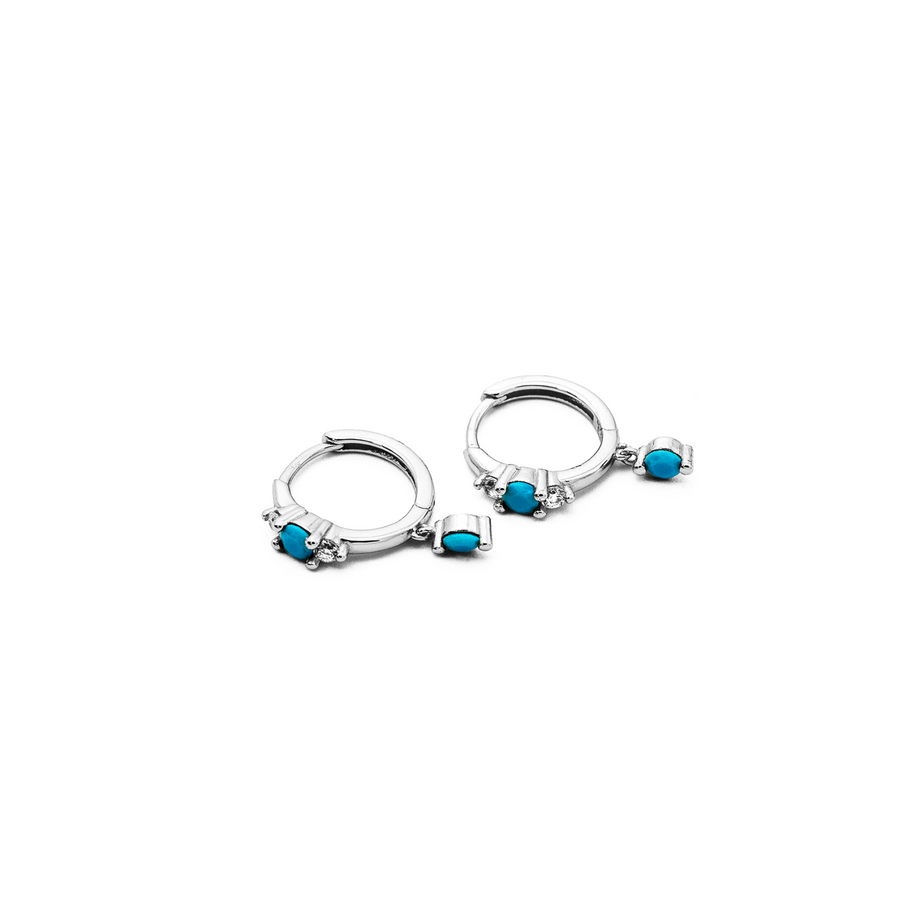 'Kendra' silver hoop earrings with pendant made of 925 sterling silver