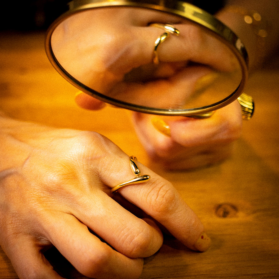 'Josie' gold open ring made of 925 sterling silver