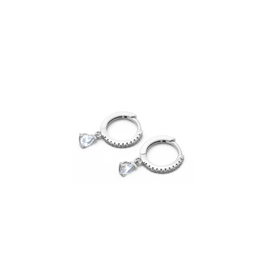 'Hadassah' silver hoop earrings with pendant made of 925 sterling silver