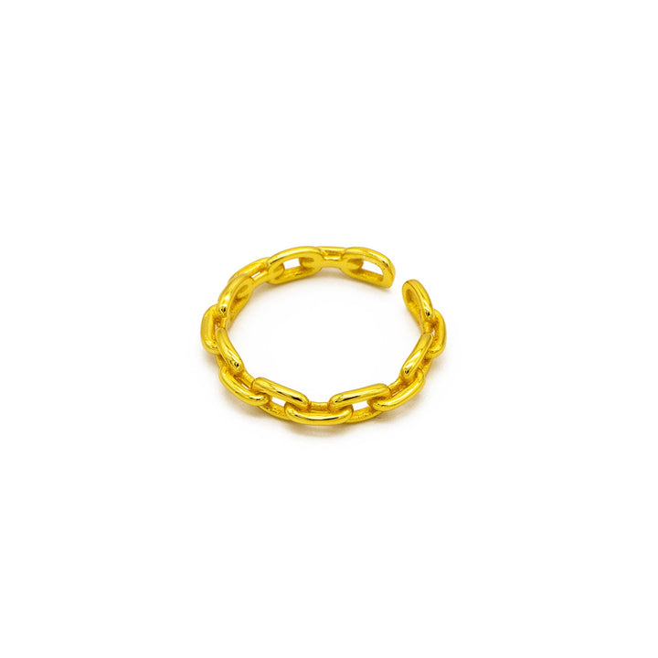 'Manono' gold chain open ring made of 925 sterling silver