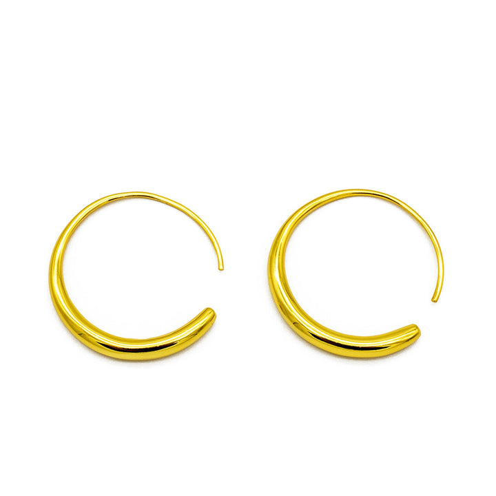 'Rylie' gold hoop earrings huggies made from 925 sterling silver