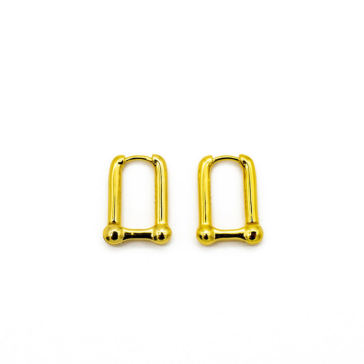 'Itzel' gold U-shape hoop earrings hoops huggies made of 925 sterling silver