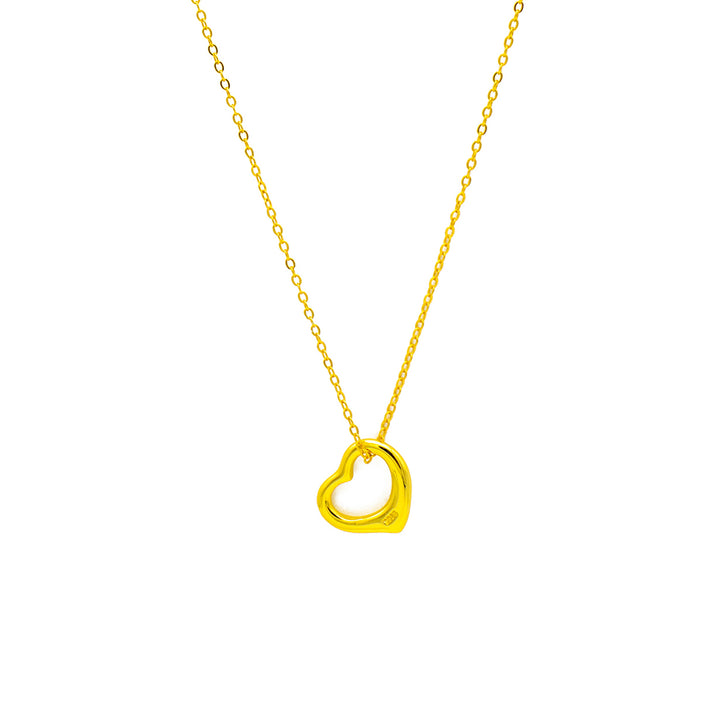 'Edison' gold necklace with heart pendant made of 925 sterling silver