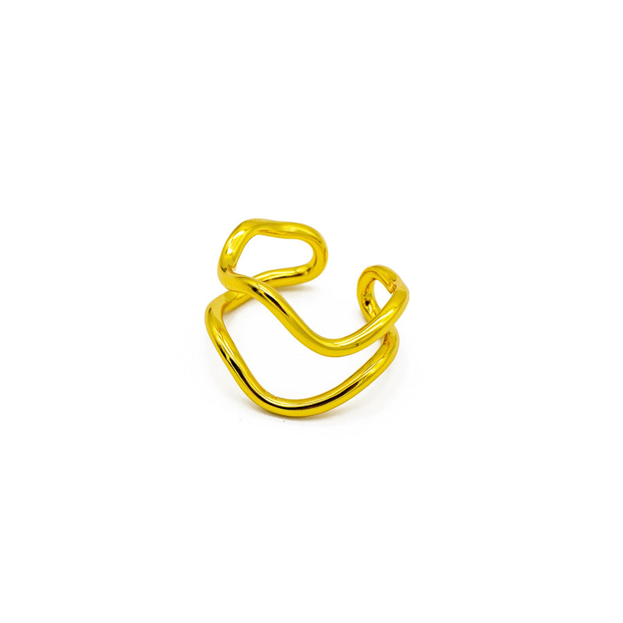 'Nyla' gold open ring made of 925 sterling silver