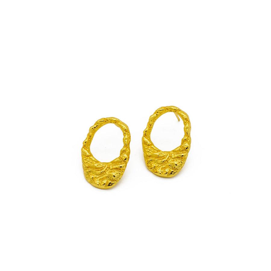 'Karen' gold earrings studs made of 925 sterling silver