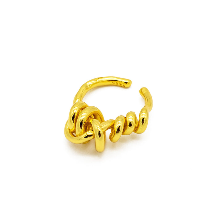 'Bivis' gold open ring made of 925 sterling silver