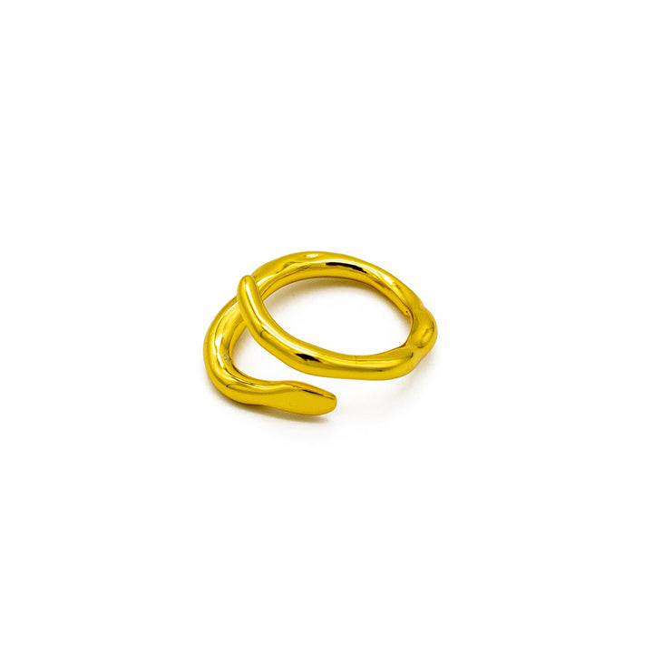 NOEMI Gold Ring mit dynamischem Linienmotiv