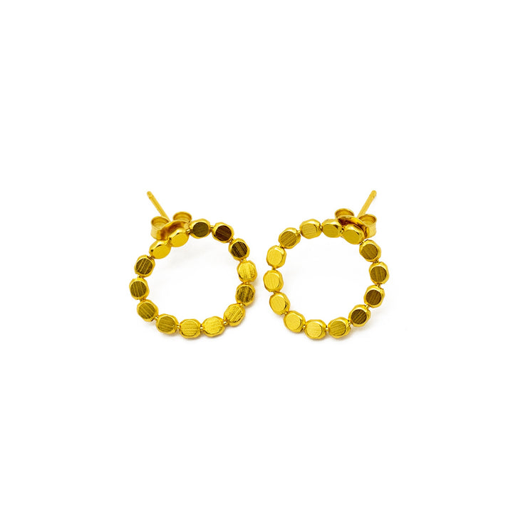 'Londyn' gold 925 sterling silver ear stud hoops