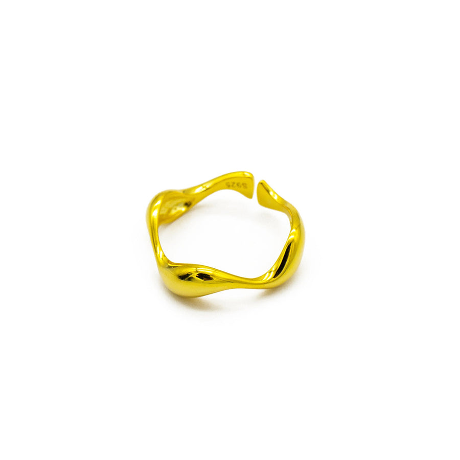 'Alina' gold open ring made of 925 sterling silver