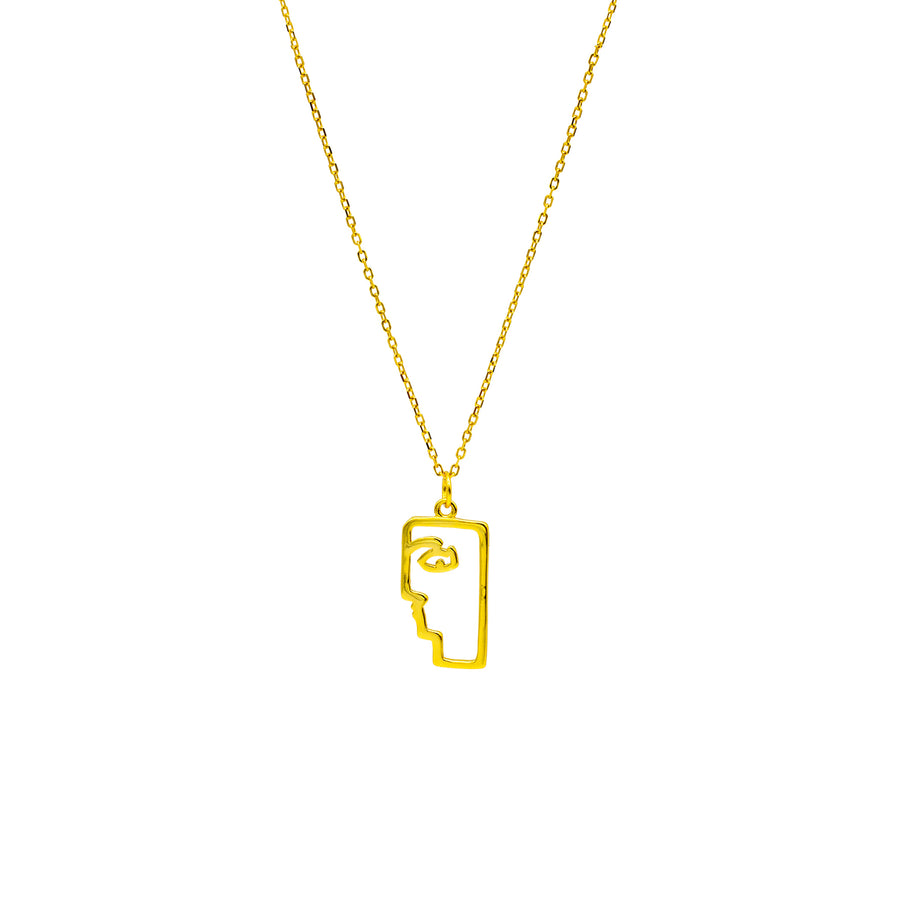 'Mariah' gold necklace with 925 sterling silver pendant