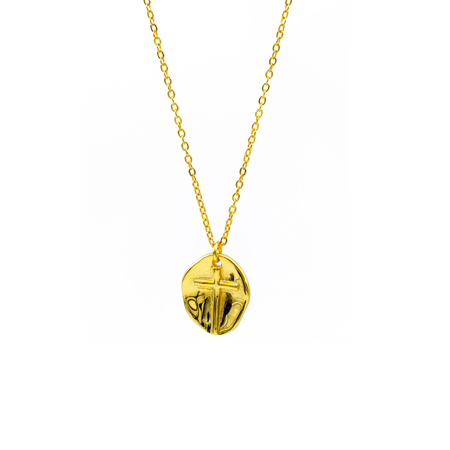 'Betsy' gold cable chain with 925 sterling silver pendant