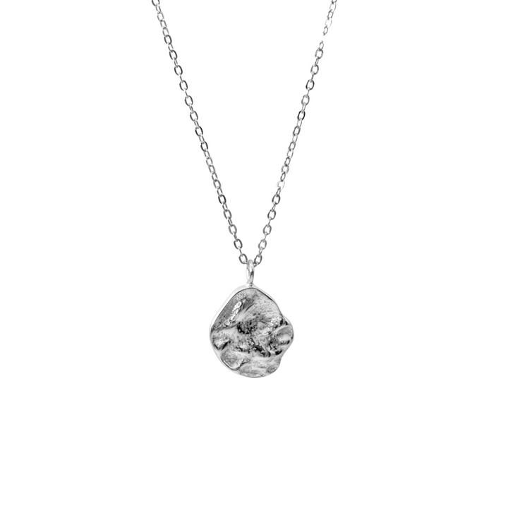 'Zion' silver cable chain with nugget pendant made of 925 sterling silver