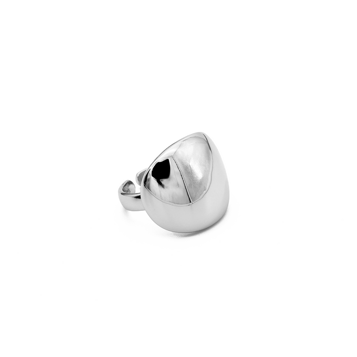 'Aaliyah' silver oval open ring shiny 925 sterling silver