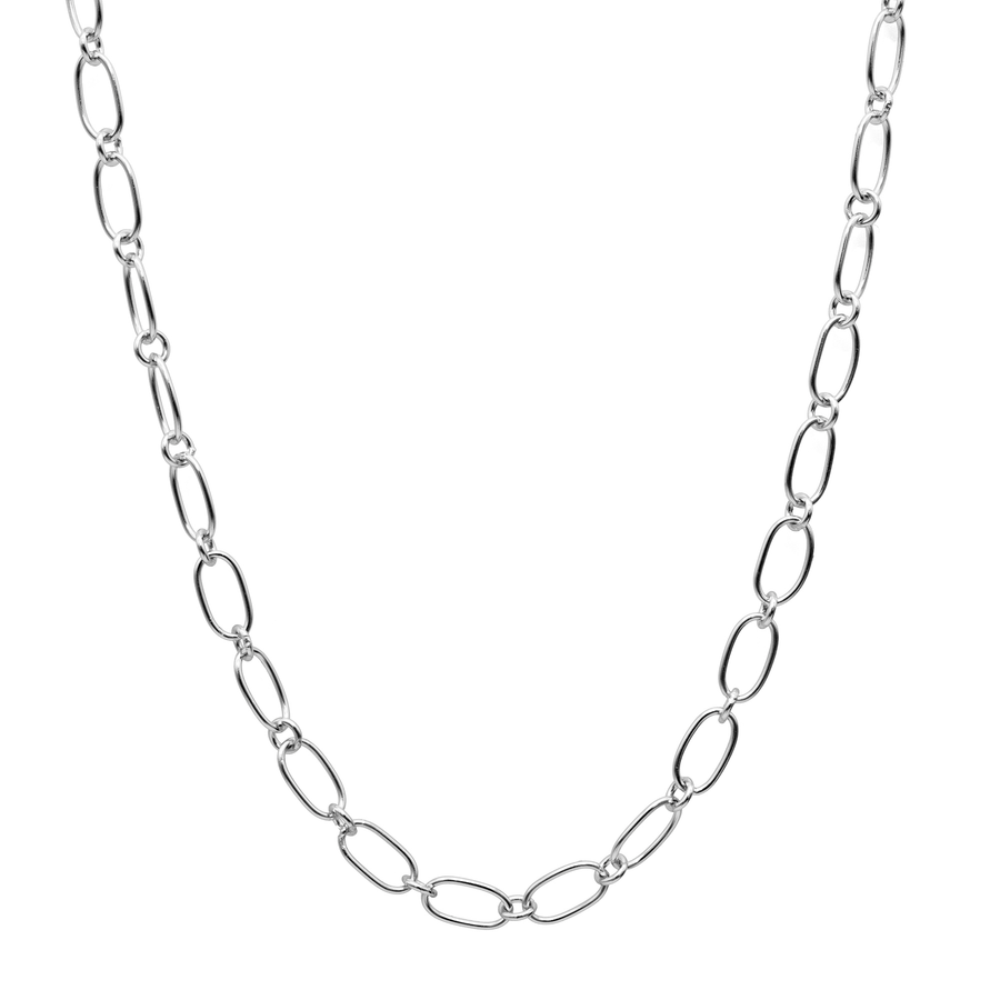 'Vesta' silver figaro cable chain made of 925 sterling silver