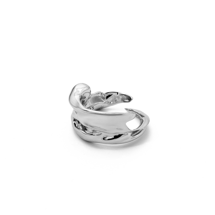 'Melissa' silver lava open ring made of 925 sterling silver