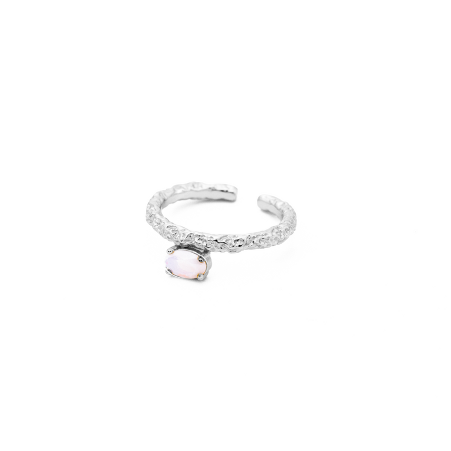 ODELIA S925 Silberring mit ovalem Opal