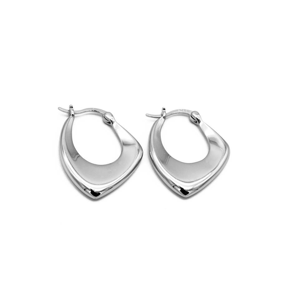 'Lizeth' silver large hoop earrings made of 925 sterling silver