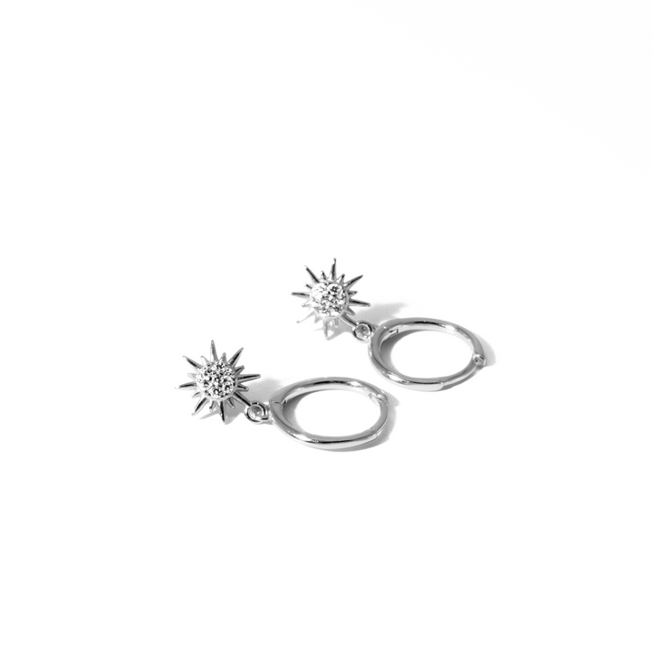 'Makenna' silver hoop earrings with pendant made of 925 sterling silver