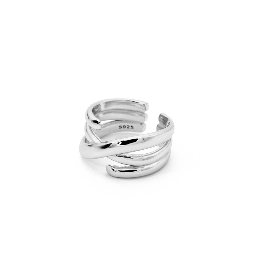 'Nicola' silver open ring made of 925 sterling silver