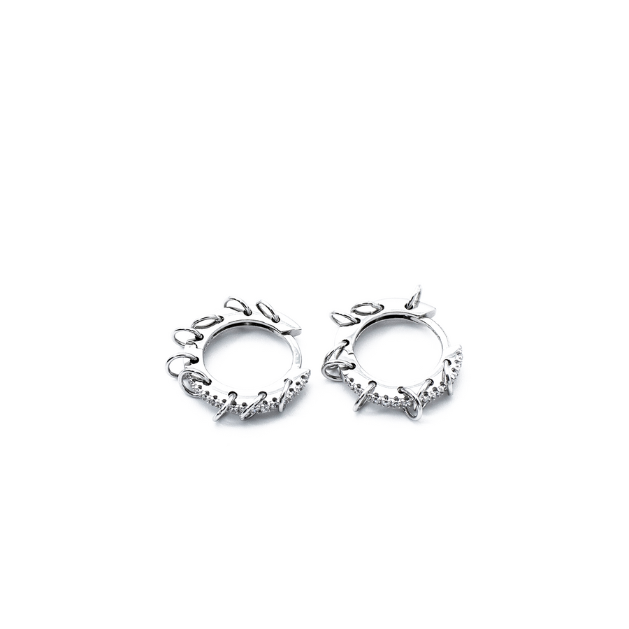 'Hailie' silver hoop earrings Hoops Huggies made of 925 sterling silver