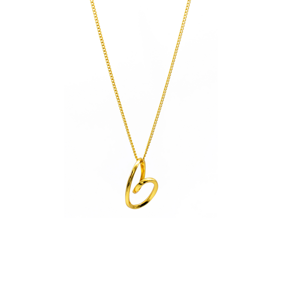 'Lyuba' gold curb chain with 925 sterling silver pendant