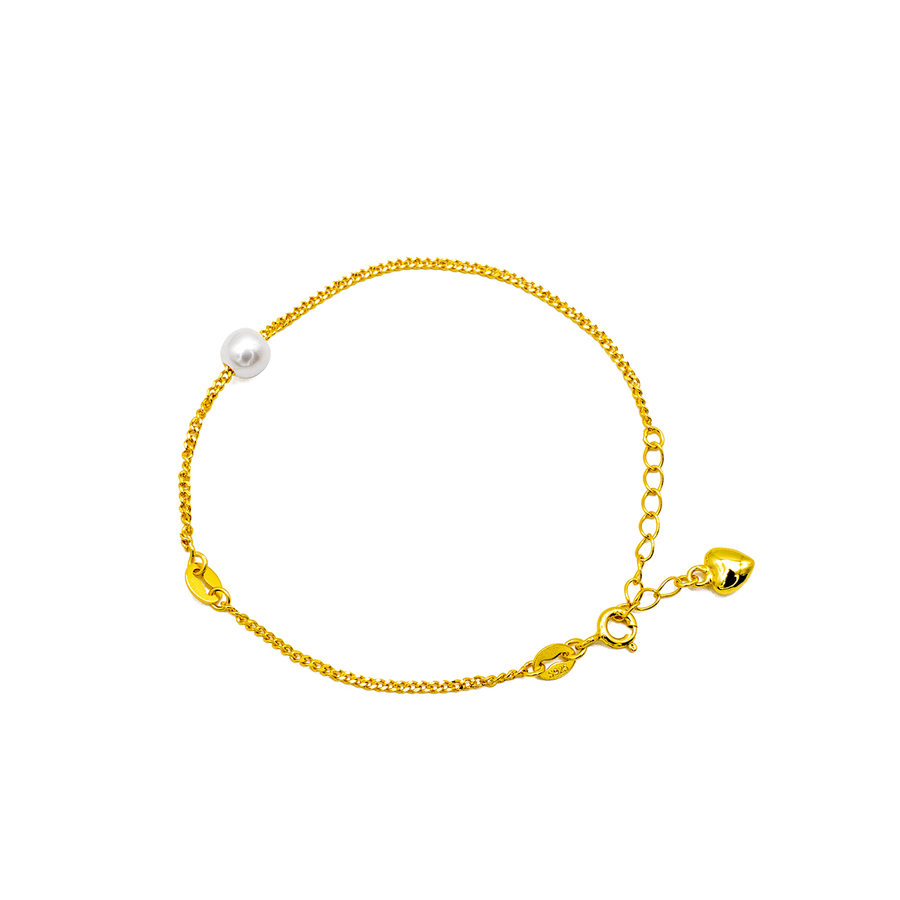 'Jolin' gold bracelet with pendant made of 925 sterling silver