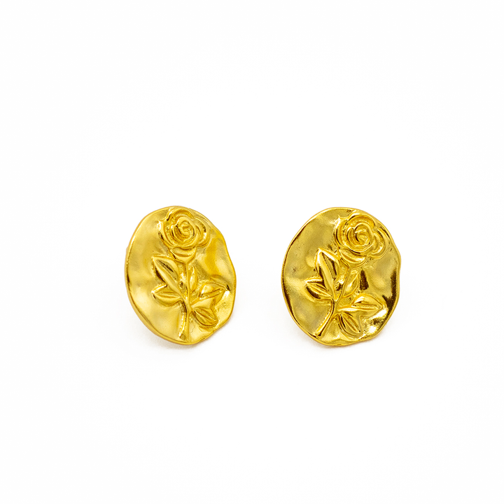 'Samantha' gold earrings-studs made of 925 sterling silver