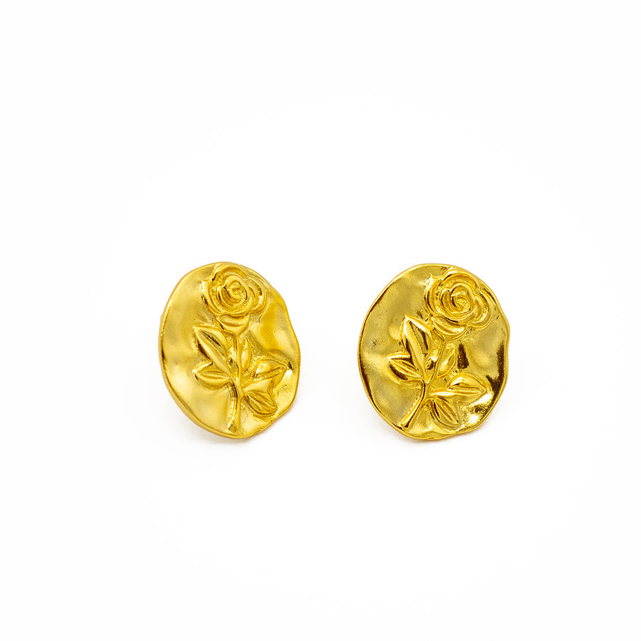 'Samantha' gold earrings-studs made of 925 sterling silver