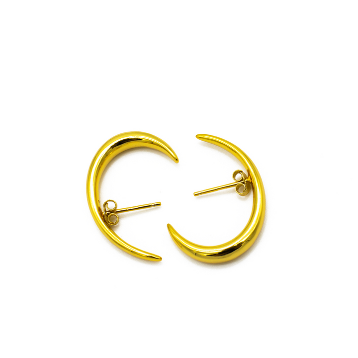 'Arlene' gold large earrings studs made of 925 sterling silver