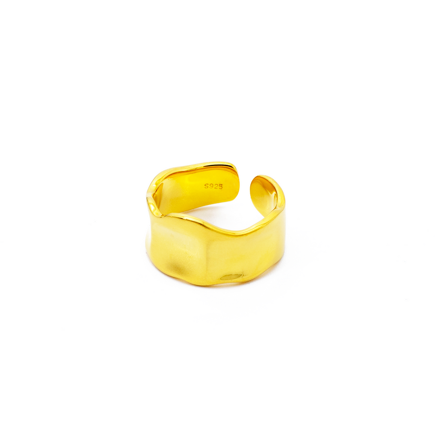 'Meredith' gold open ring made of 925 sterling silver