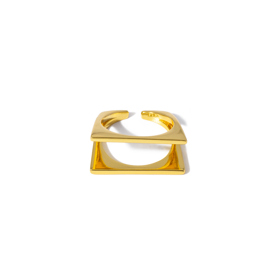 'Truda' gold open ring made of 925 sterling silver