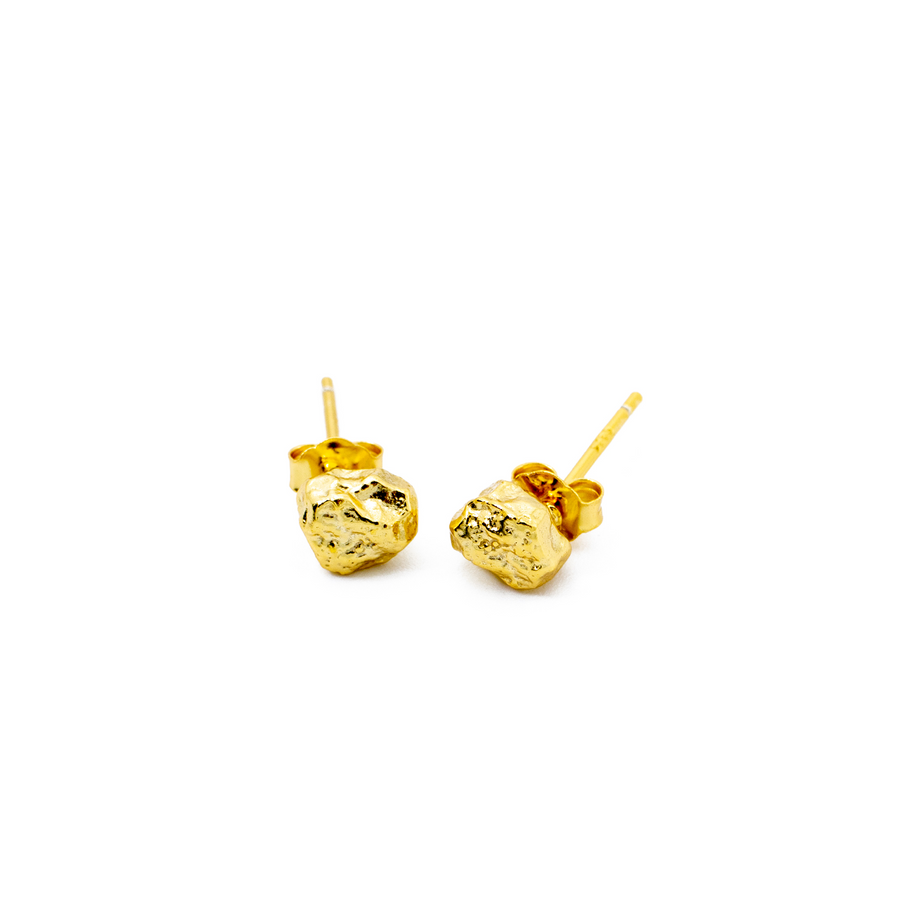 'Rocky' gold earrings made of 925 sterling silver