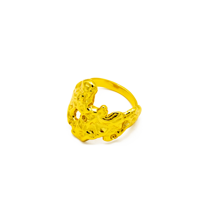 'Bertha' gold open ring made of 925 sterling silver