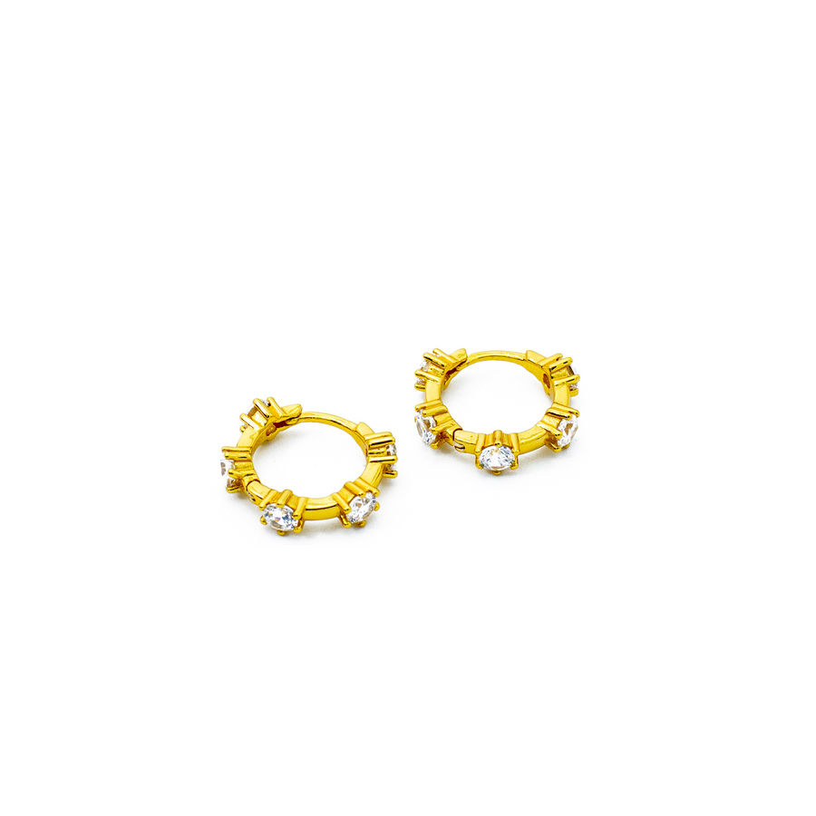 'Joanna' gold hoop earrings Hoops Huggies made of 925 sterling silver