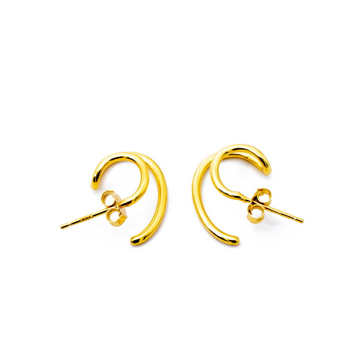 'Coral' gold earrings Ear studs made of 925 sterling silver