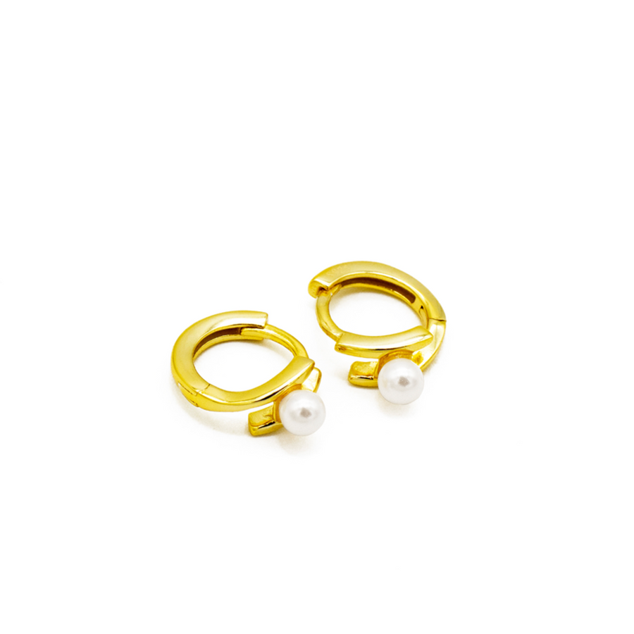 'Janiah' gold hoop earrings Hoops Huggies made of 925 sterling silver