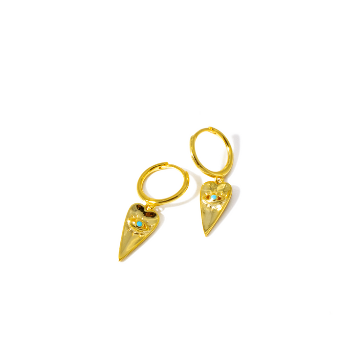 'Elianna' gold hoop earrings with 925 sterling silver pendant