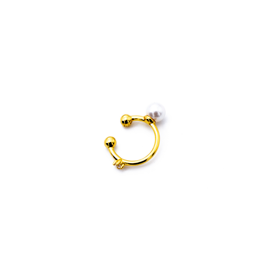 'Bud' gold 925 sterling silver ear cuff