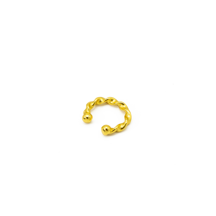 'Hailey' gold twisted earrings-Earcuff made of 925 sterling silver