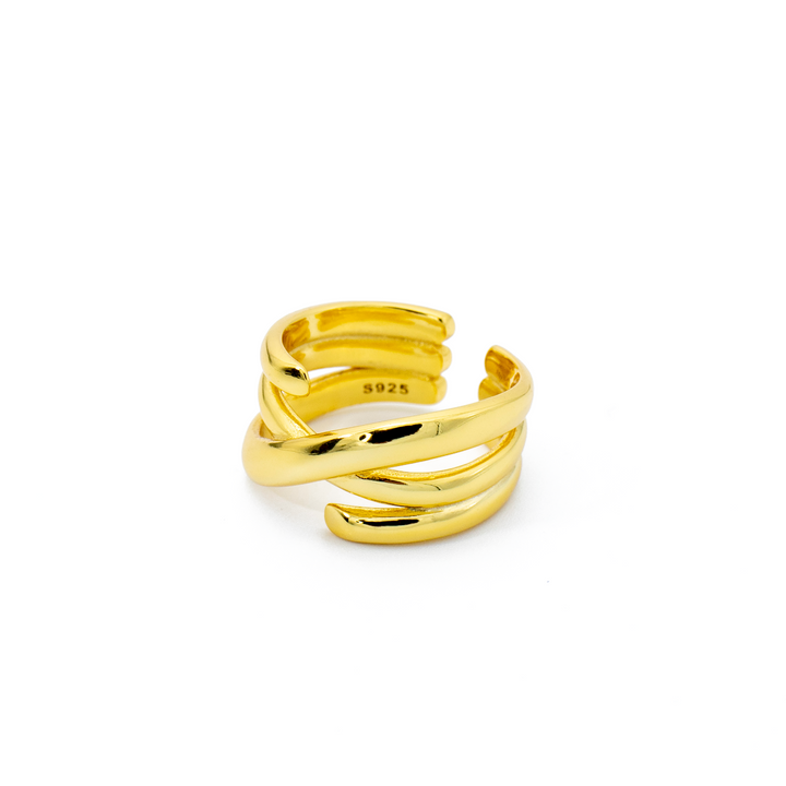 'Nicola' gold open ring made of 925 sterling silver