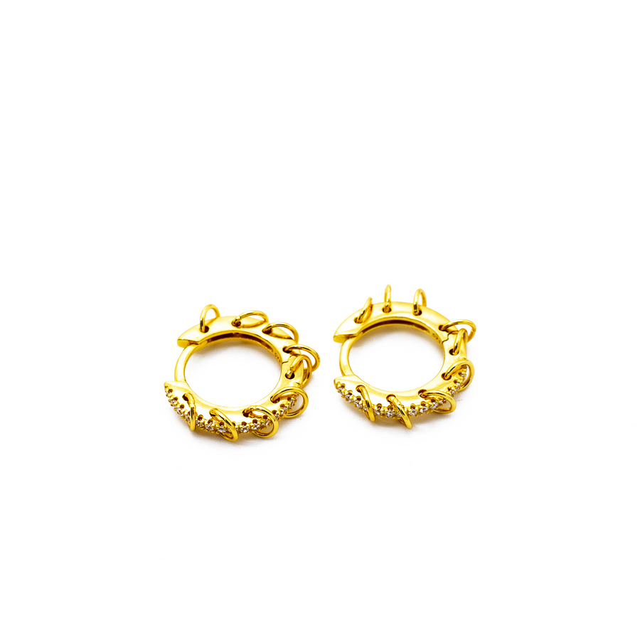 'Hailie' gold hoop earrings Hoops Huggies made of 925 sterling silver