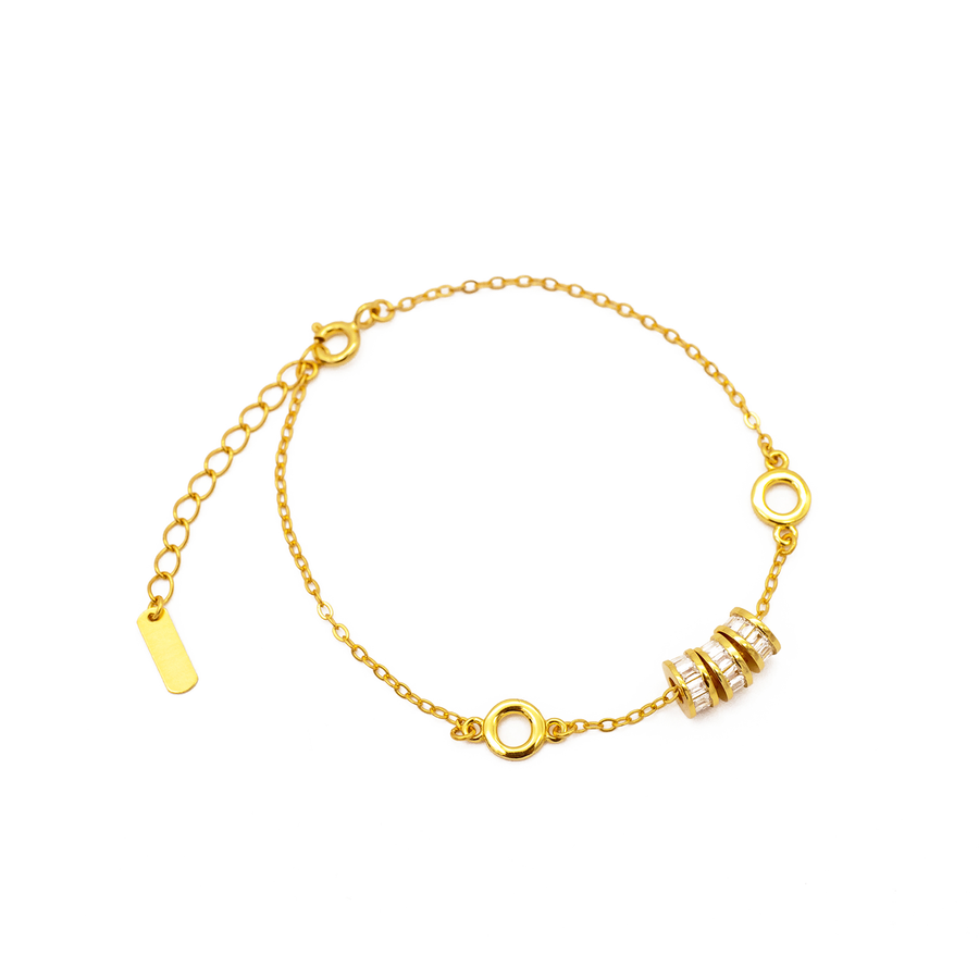 'Esther' gold bracelet with pendant made of 925 sterling silver