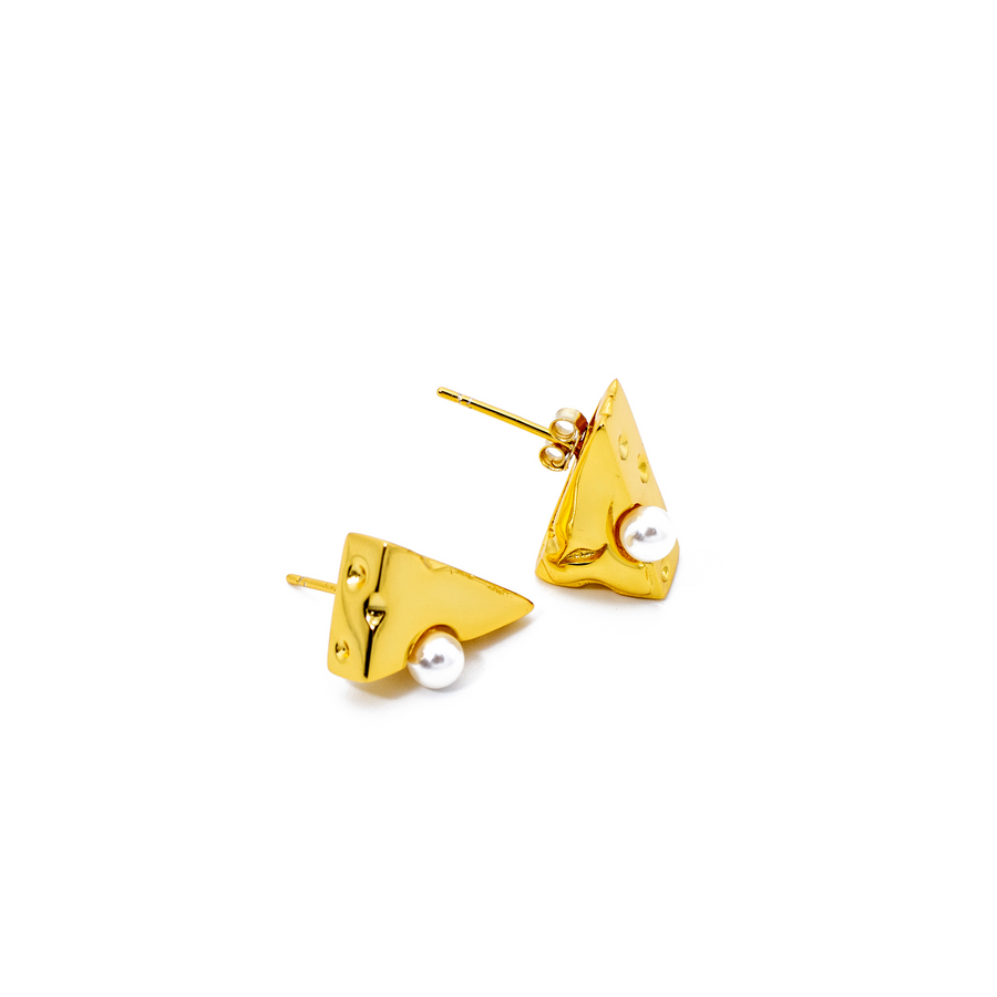 'Gabriella' gold earrings-studs made of 925 sterling silver